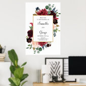 Blush burgundy marvy vage welkomstbord poster (Thuiskantoor)