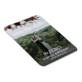 Blush Burgundy Navy Blue Floral Elegant Photo Save Magneet (Rechterzijde)