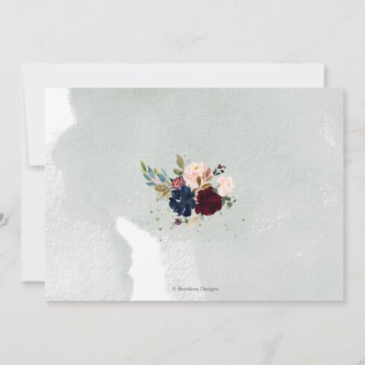 Blush Burgundy Navy Rehearsal Dinner Invitation Kaart (Achterkant)