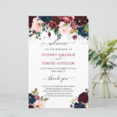 BLUSH BURGUNDY NAVY WATERVERF FLOWERS (Staand voorkant)