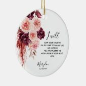 Blush Burgundy Personalized Moeder van de Groom Keramisch Ornament (Rechts)