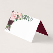 Blush Burgundy Place Cards Visitekaartje (Voorkant)