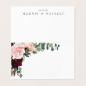 Blush Burgundy Place Cards Visitekaartje (Buitenkant ongevouwen)