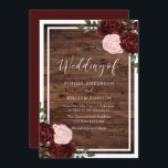 Blush & Burgundy Red Roses Rustic Wood Weddenschap Kaart<br><div class="desc">Blush & Burgundy Red Roses Rustic Wood Wedding Collectie in de niche en nestwinkel!</div>