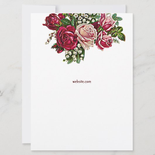 Blush Burgundy Red Rustic Rozen Land Weddenschap Kaart (Achterkant)