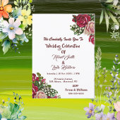 Blush Burgundy Red Rustic Rozen Land Weddenschap Kaart