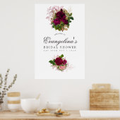  Blush & Burgundy Vrijgezellenfeest Welkom Poster (Keuken)