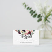 Blush+Burgundy Waterverf Flowers Weddenschap Detai Visitekaartje (Staand voorkant)