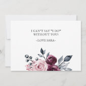 Blush Burgundy Will You Be My Bridesmaid Kaart (Achterkant)