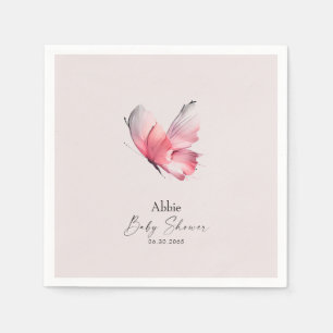 Blush Butterfly Baby shower Servet