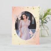  Blush Butterfly Dank u Foto Kaart (Staand voorkant)