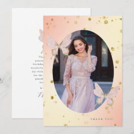 Blush Butterfly Dank u Foto Kaart