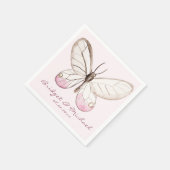 Blush Butterfly Gepersonaliseerde Trouwpapier Serv Servetten (Hoek)