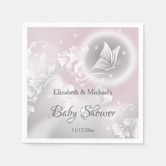 Blush Butterfly Phantasy Girl Baby shower Servet (Voorkant)