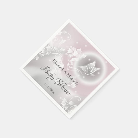Blush Butterfly Phantasy Girl Baby shower Servet (Hoek)