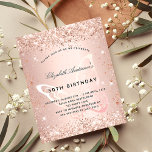 Blush Butterfly verjaardagsuitnodiging<br><div class="desc">Voor een elegant 50e (of elke leeftijd) verjaardagsfeestje. Een rozen gouden achtergrond. Versierd met rozen gouden confetti en een grote vlinder. Personaliseer en voeg een naam en partijgegevens toe. De naam is geschreven met een handgeschreven script</div>