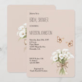 Blush Calla Lilly Floral Butterflies Vrijgezellenf Kaart (Voorkant / Achterkant)