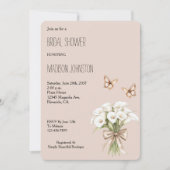 Blush Calla Lilly Floral Butterflies Vrijgezellenf Kaart (Voorkant)