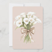 Blush Calla Lily Bloemenvlinders Boog Huwelijk Kaart (Achterkant)