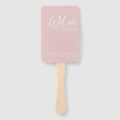 Blush Calligrafie Pictogrammen Weddenprogramma Handwaaier (Voorkant)