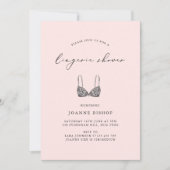 Blush Calligraphy Lingerie Vrijgezellenfeest Kaart (Voorkant)