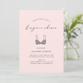 Blush Calligraphy Lingerie Vrijgezellenfeest Kaart (Staand voorkant)