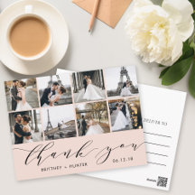 Blush Calligraphy Script Photo Hartelijk dank Brie