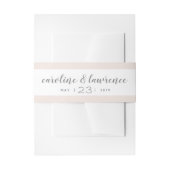 Blush Calligraphy Wedding Band met Date Uitnodigingen Wikkel (Voorkant Voorbeeld)