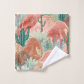 Blush Canyon Desert Bloom Watercolor Scene Bad Handdoek (Wasdoekje)
