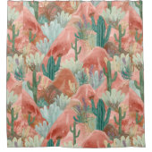 Blush Canyon Desert Bloom Waterverf Douchegordijn (Voorkant)