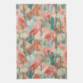 Blush Canyon Desert Bloom Waterverf Kunst Theedoek (Verticaal)