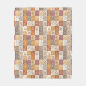 Blush & Caramel Herfst Bloemengrid  Fleece Deken (Voorkant)