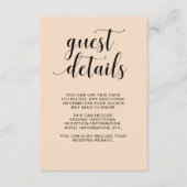 Blush Cascade | Details bruiloft gast Informatiekaartje (Voorkant)