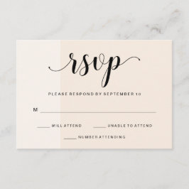 Blush Cascade | Subtiele Strepen Bruiloft RSVP Kaartje
