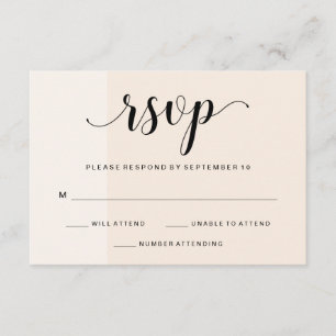 Blush Cascade   Subtiele Strepen Bruiloft RSVP Kaartje