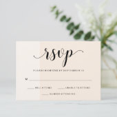 Blush Cascade | Subtiele Strepen Bruiloft RSVP Kaartje (Staand voorkant)
