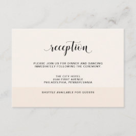 Blush Cascade | Subtiele Strepen Bruiloftsreceptie Informatiekaartje