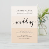 Blush Cascade | Subtle Stripes Wedding Kaart (Staand voorkant)