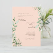 Blush Cascading Greenery Weddenschap Beide ouders  Kaart (Staand voorkant)