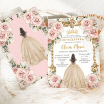  Blush Champagne Bloemen Jurk Quinceanera