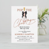 Blush Champagne Bruiloftsfeest Folie Uitnodiging (Staand Voorkant)
