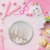 Blush Champagne en Taart Papieren Bordje (Feest)