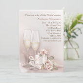 Blush champagne en taart, Vrijgezellenfeest Kaart (Staand voorkant)