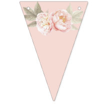 Blush & Champagne Floral Design Bunting Flag