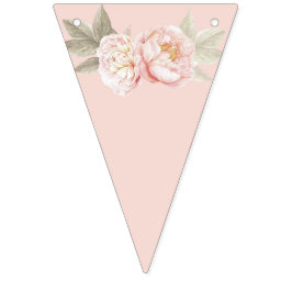 Blush & Champagne Floral Design Bunting Flag Vlaggetjes