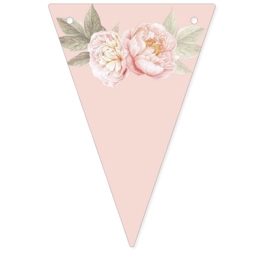 Blush & Champagne Floral Design Bunting Flag Vlaggetjes (Tiende vlag)
