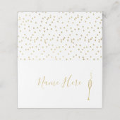 Blush Champagne Glass Folded Place Card Plaatskaartje (Buitenkant ongevouwen)