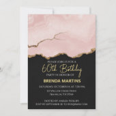 Blush Champagne Gold Glitter  Watercolor Kaart (Voorkant)