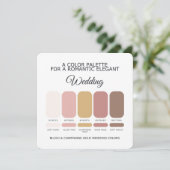 Blush Champagne Gold Wedding Color Palette Card Kaart (Staand voorkant)