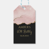 Blush Champagne Goud Glitter Abstract Waterverf Cadeaulabel (Voorkant)